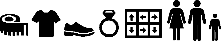 Clothing and footwear size icons